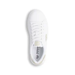 Sneakers bianche da Donna con dettagli oro e logo Soprani Sport