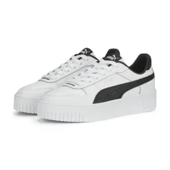 Sneakers bianche da donna con striscia laterale nera e maxi-suola Puma Carina Street