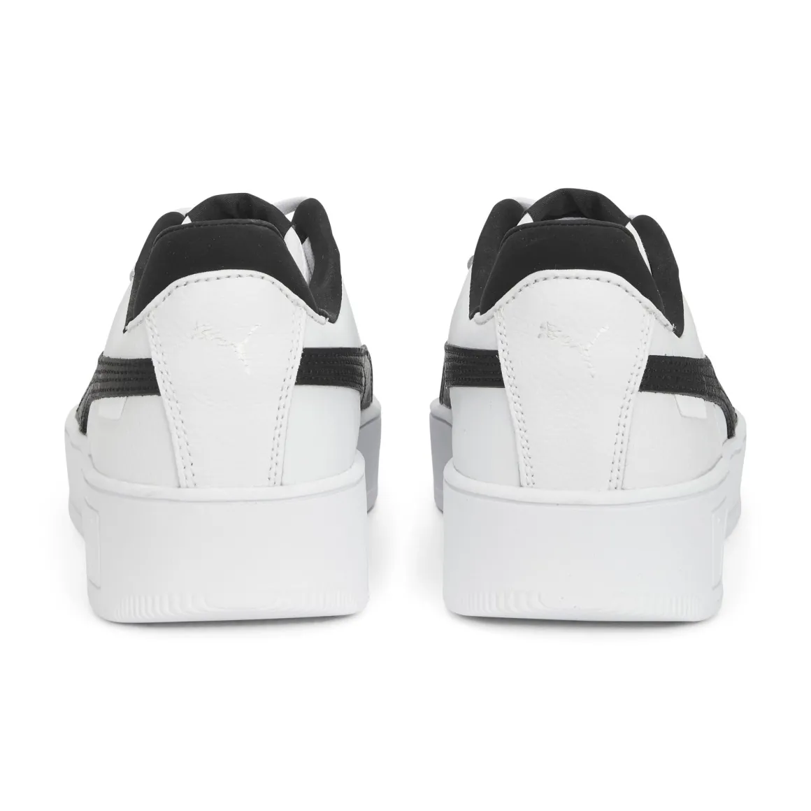 Sneakers bianche da donna con striscia laterale nera e maxi-suola Puma Carina Street