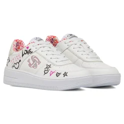 Sneakers bianche da Donna Swish Jeans con stampe