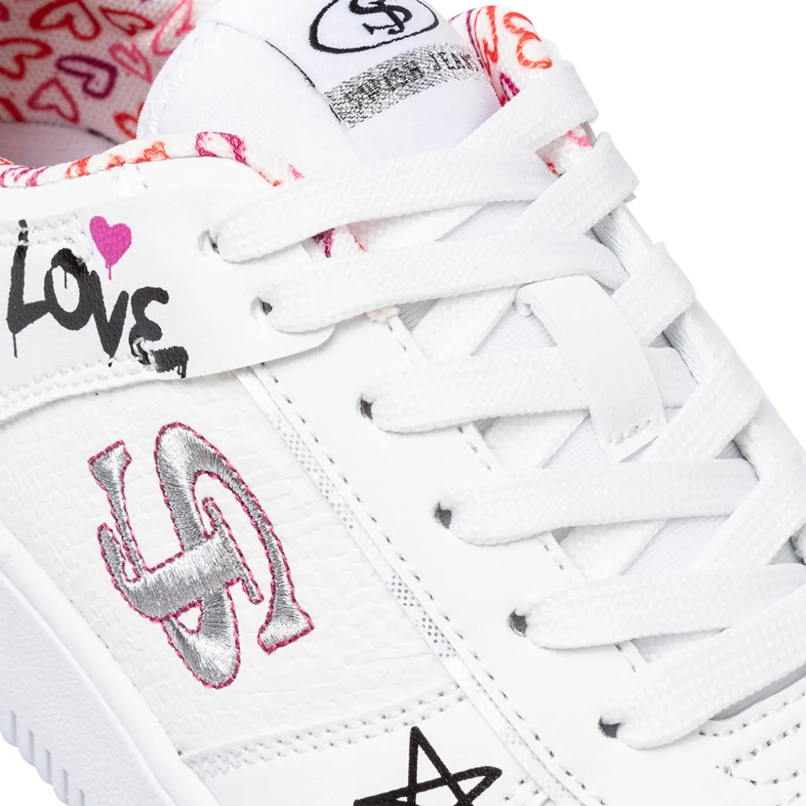 Sneakers bianche da Donna Swish Jeans con stampe