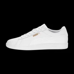 Sneakers bianche da donna con logo oro Puma Smash 3.0 L