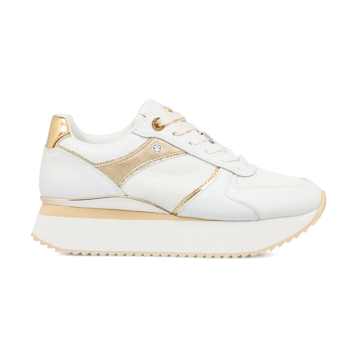 Sneakers Bianche da Donna in pelle con dettagli oro e glitter Lumberjack