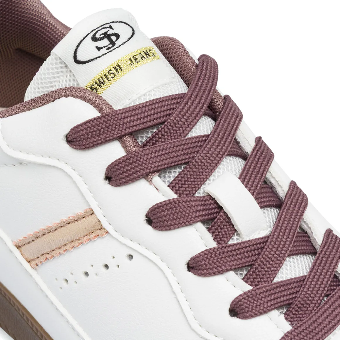 Sneakers bianche da Donna con dettagli rosa Swish Jeans