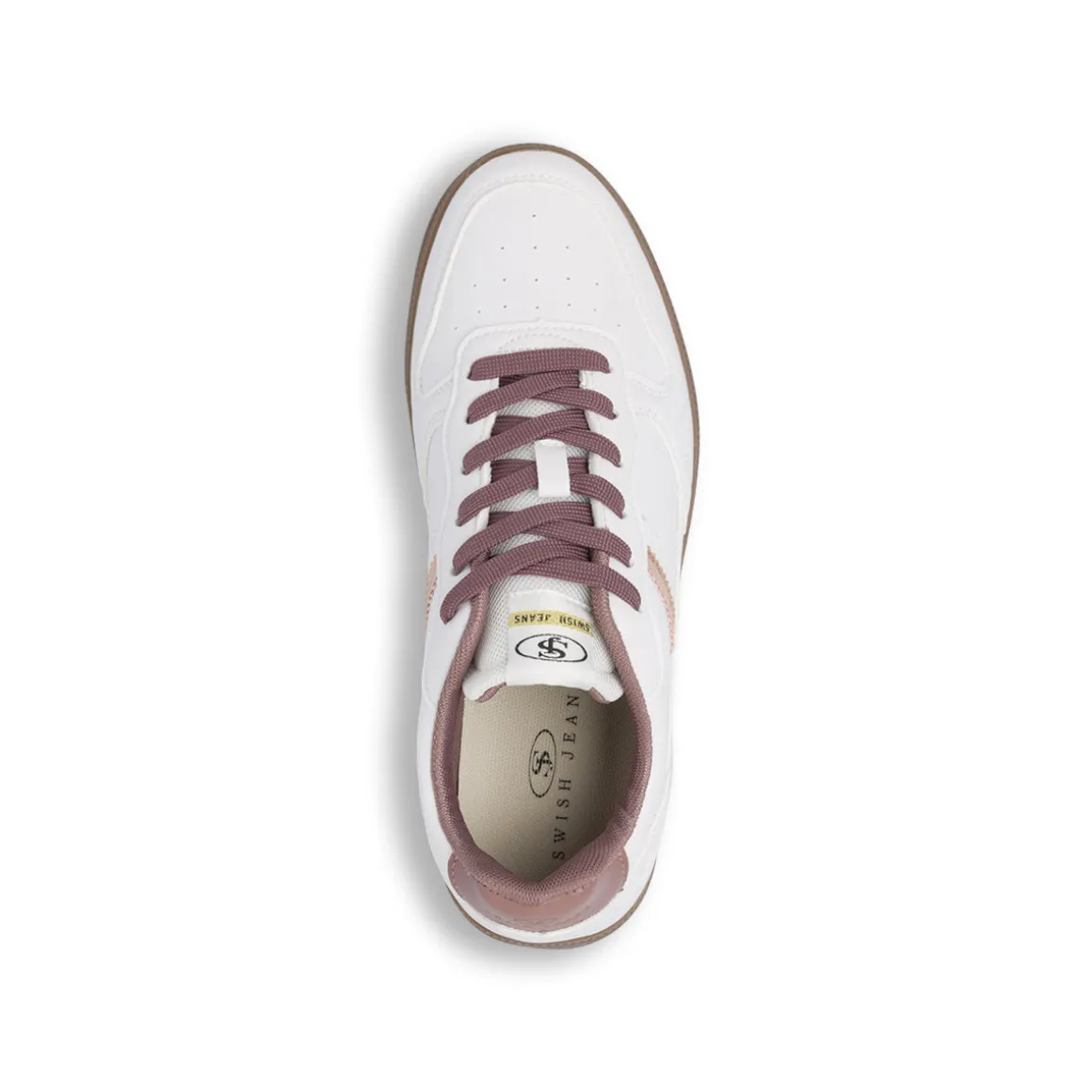 Sneakers bianche da Donna con dettagli rosa Swish Jeans