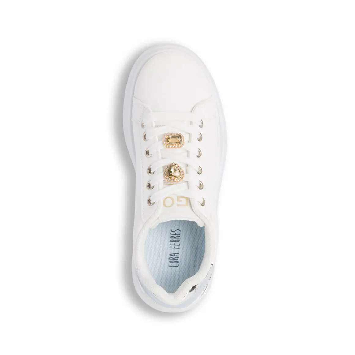 Sneakers bianche da Donna con dettagli oro e argento Lora Ferres