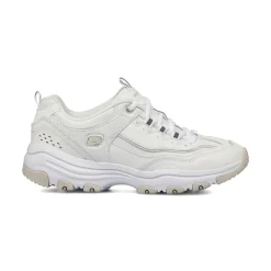 Sneakers bianche da donna con soletta memory foam Skechers Iconik