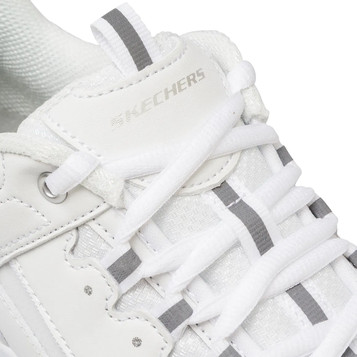 Sneakers bianche da donna con soletta memory foam Skechers Iconik