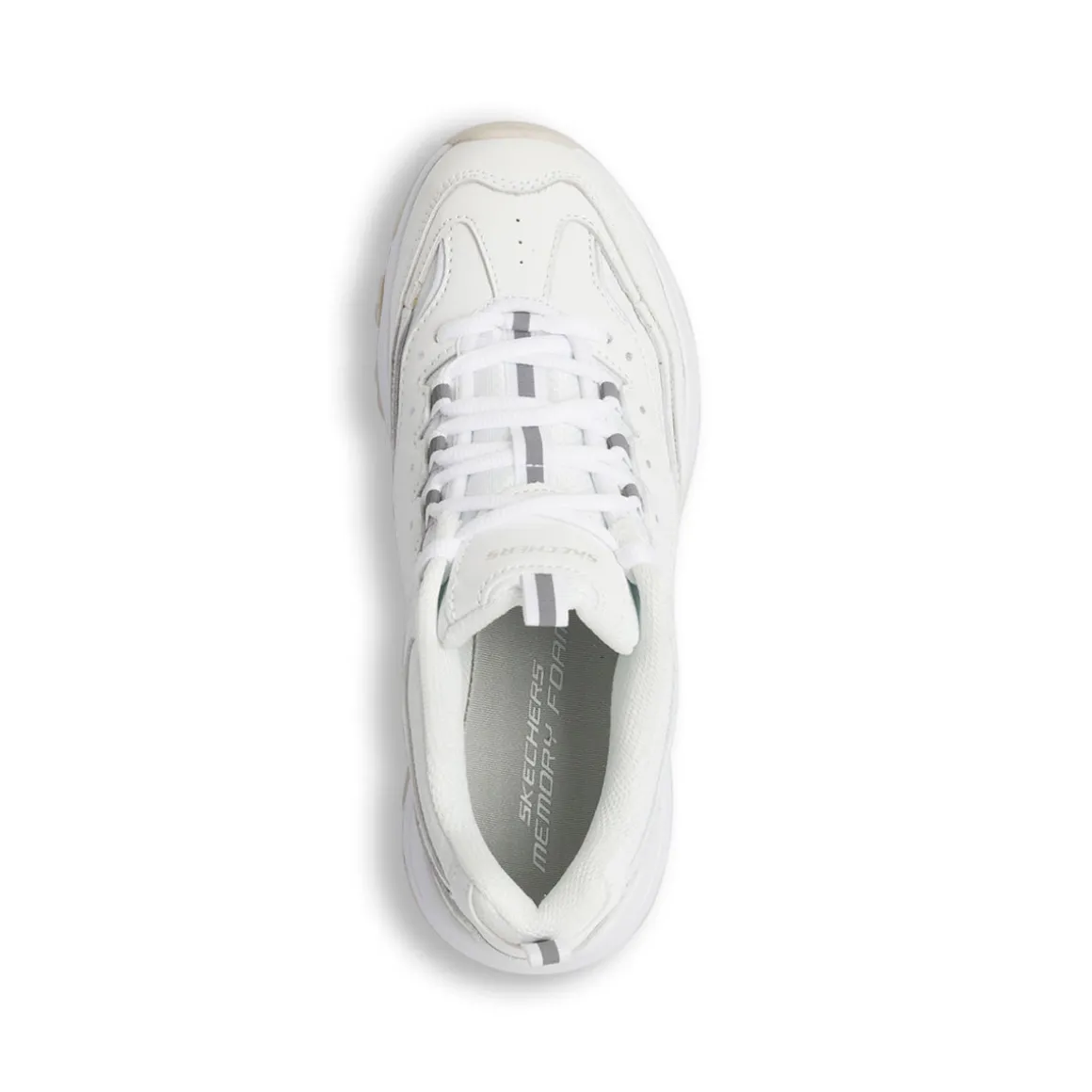 Sneakers bianche da donna con soletta memory foam Skechers Iconik