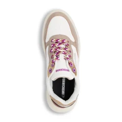 Sneakers bianche da donna con inserti marroni e metallizzati Americanino