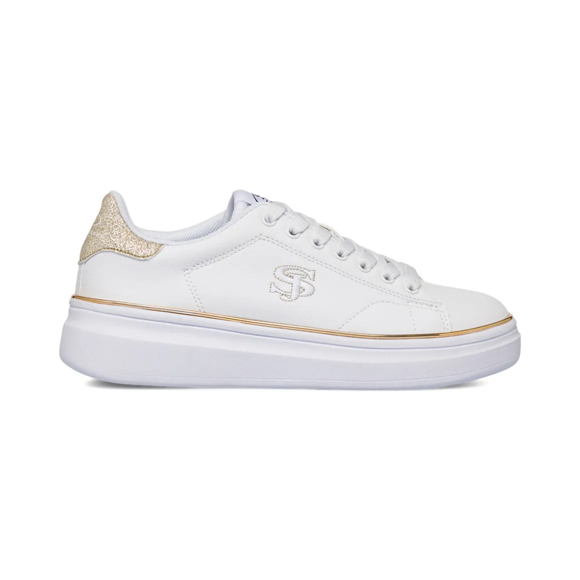 Sneakers bianche da donna con dettagli dorati Swish Jeans