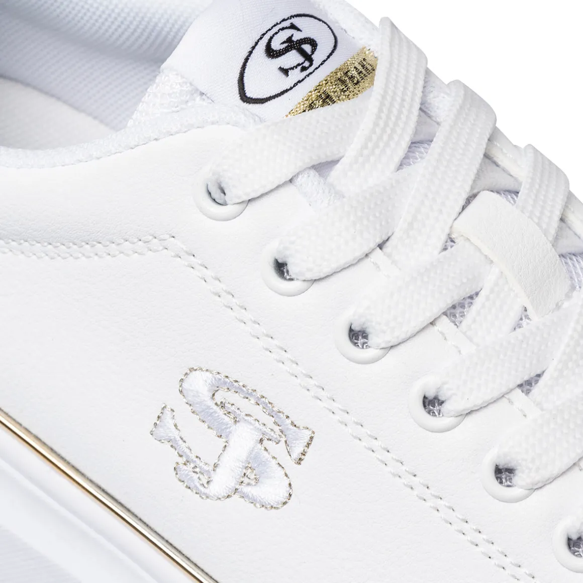 Sneakers bianche da donna con dettagli dorati Swish Jeans