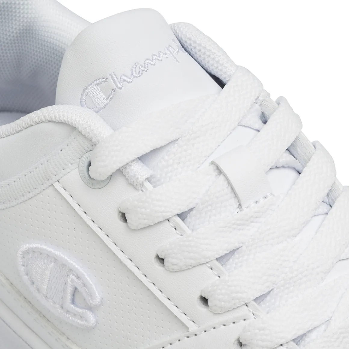 Sneakers bianche da ragazzo con logo laterale Champion Rebound Low B GS