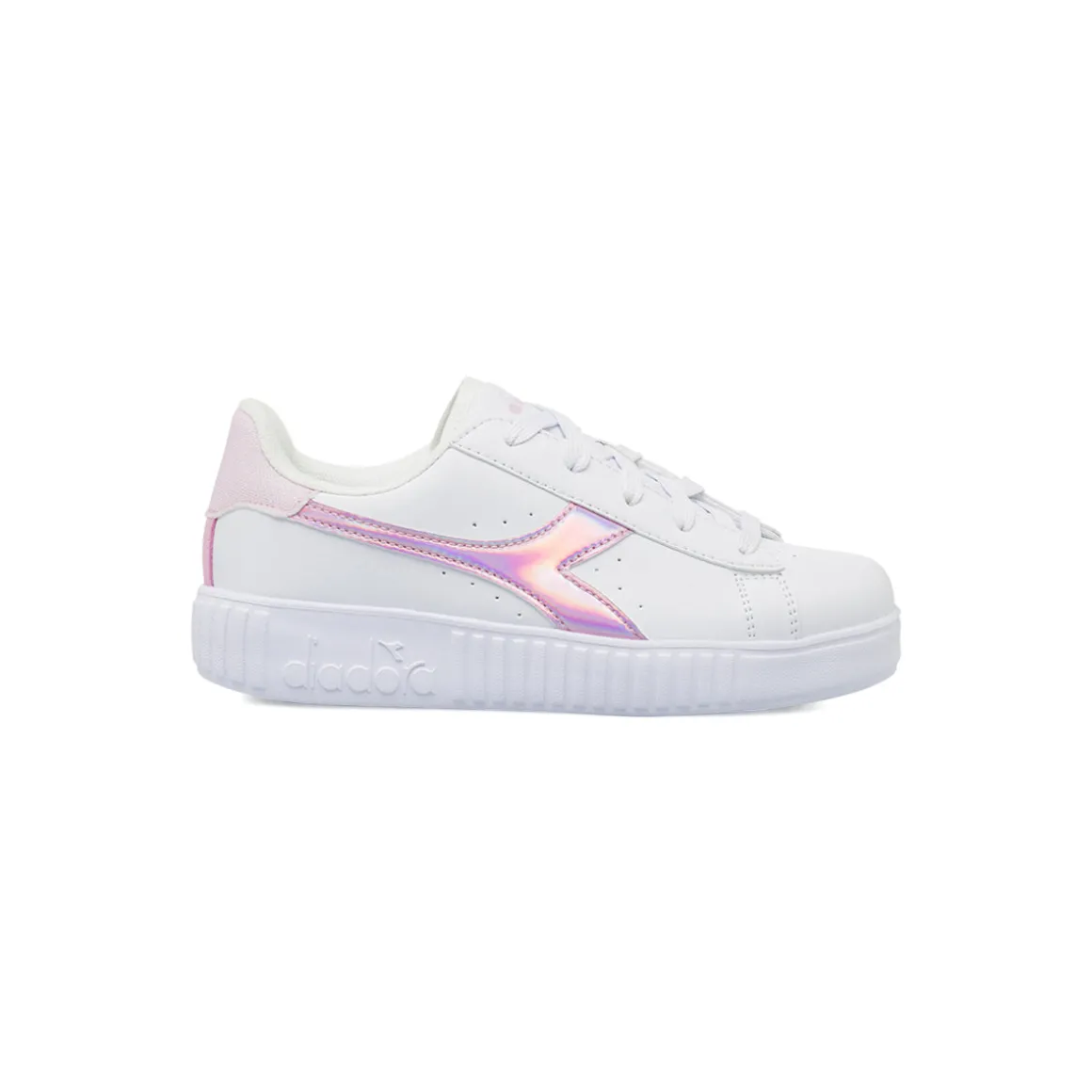 Sneakers bianche da Ragazza con logo rosa iridescente Diadora