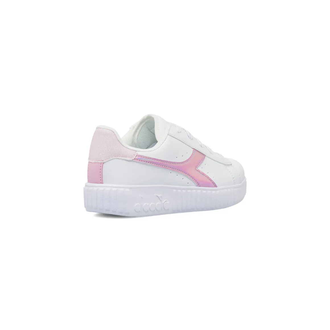 Sneakers bianche da Ragazza con logo rosa iridescente Diadora