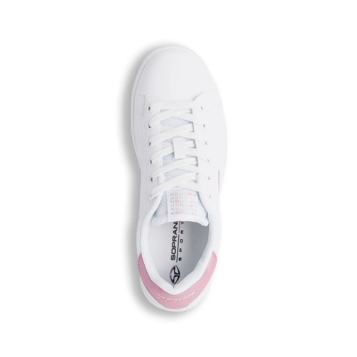 Sneakers bianche da ragazza con dettagli rosa Soprani Sport