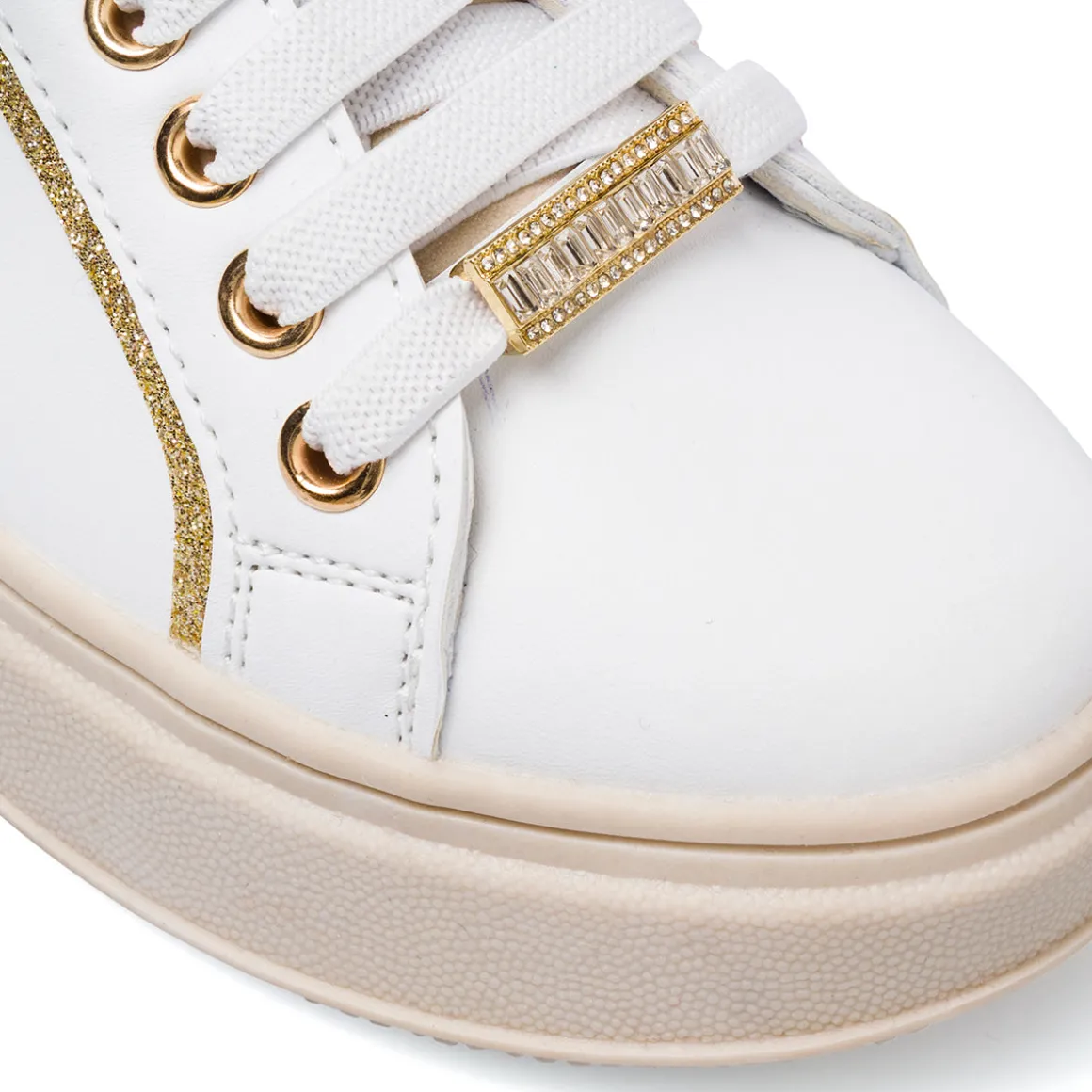 Sneakers bianche da Ragazza con dettagli oro Dieci Baci