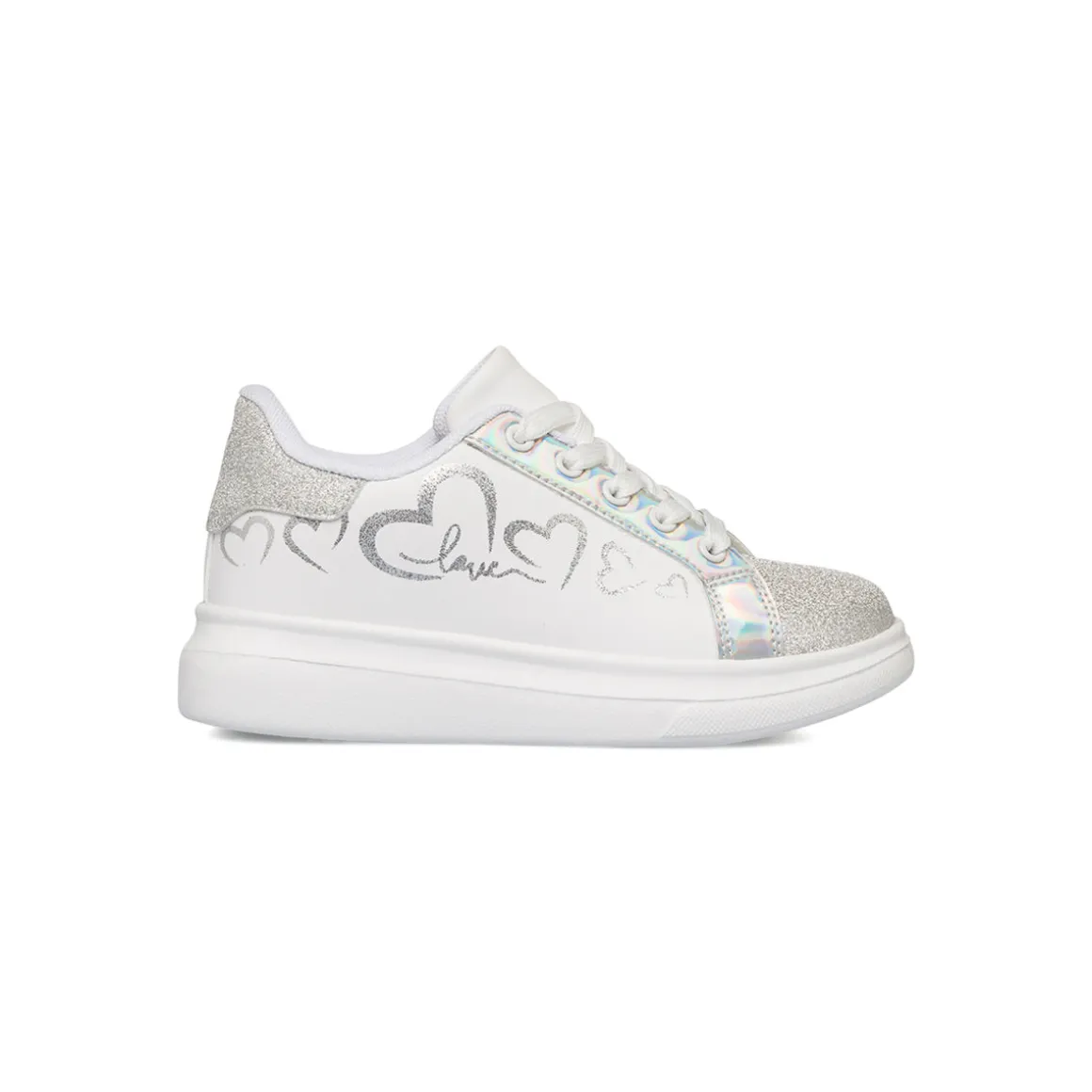 Sneakers bianche da ragazza con dettagli glitter Dieci Baci