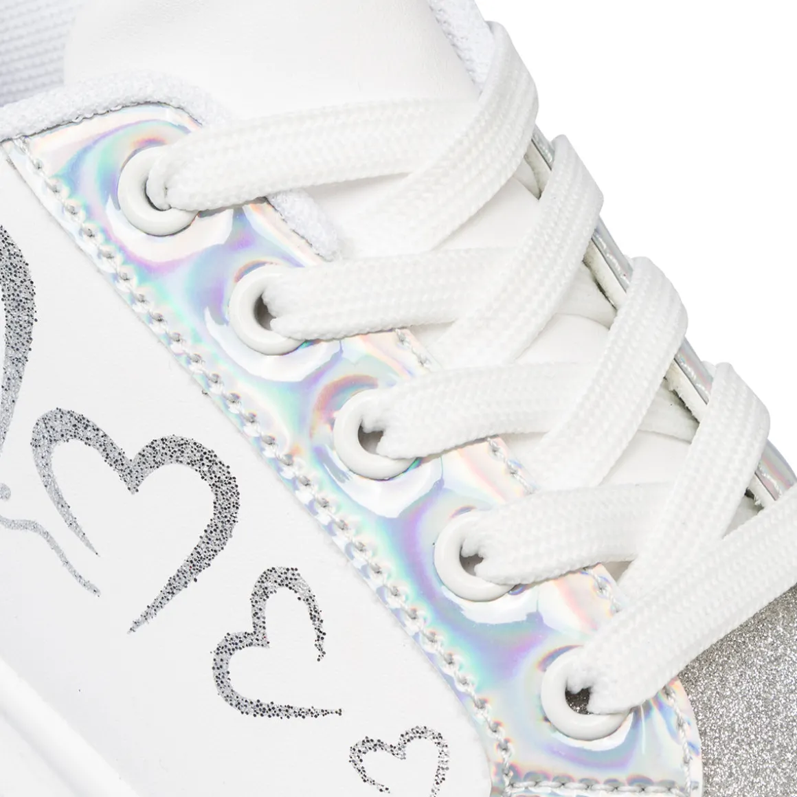 Sneakers bianche da ragazza con dettagli glitter Dieci Baci