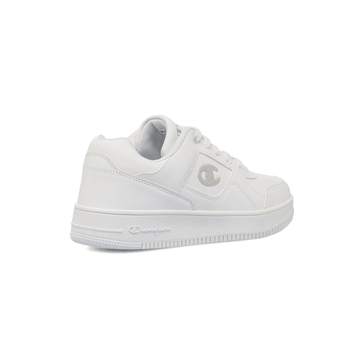 Sneakers bianche da ragazza con logo glitterato Champion Rebound Low G GS