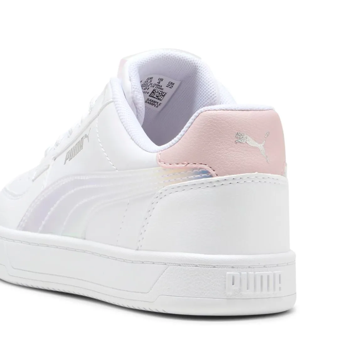 Sneakers bianche da ragazza con dettagli iridescenti Puma Caven 2.0