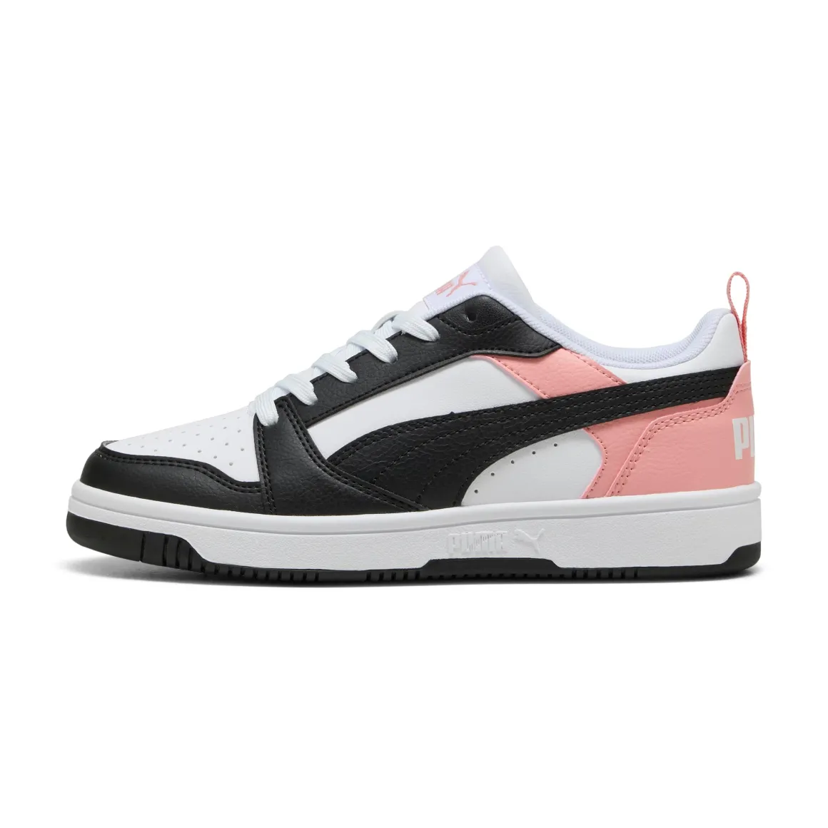 Sneakers bianche da ragazza con dettagli rosa Puma Rebound V6 Low