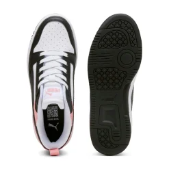 Sneakers bianche da ragazza con dettagli rosa Puma Rebound V6 Low