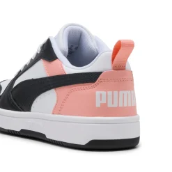 Sneakers bianche da ragazza con dettagli rosa Puma Rebound V6 Low