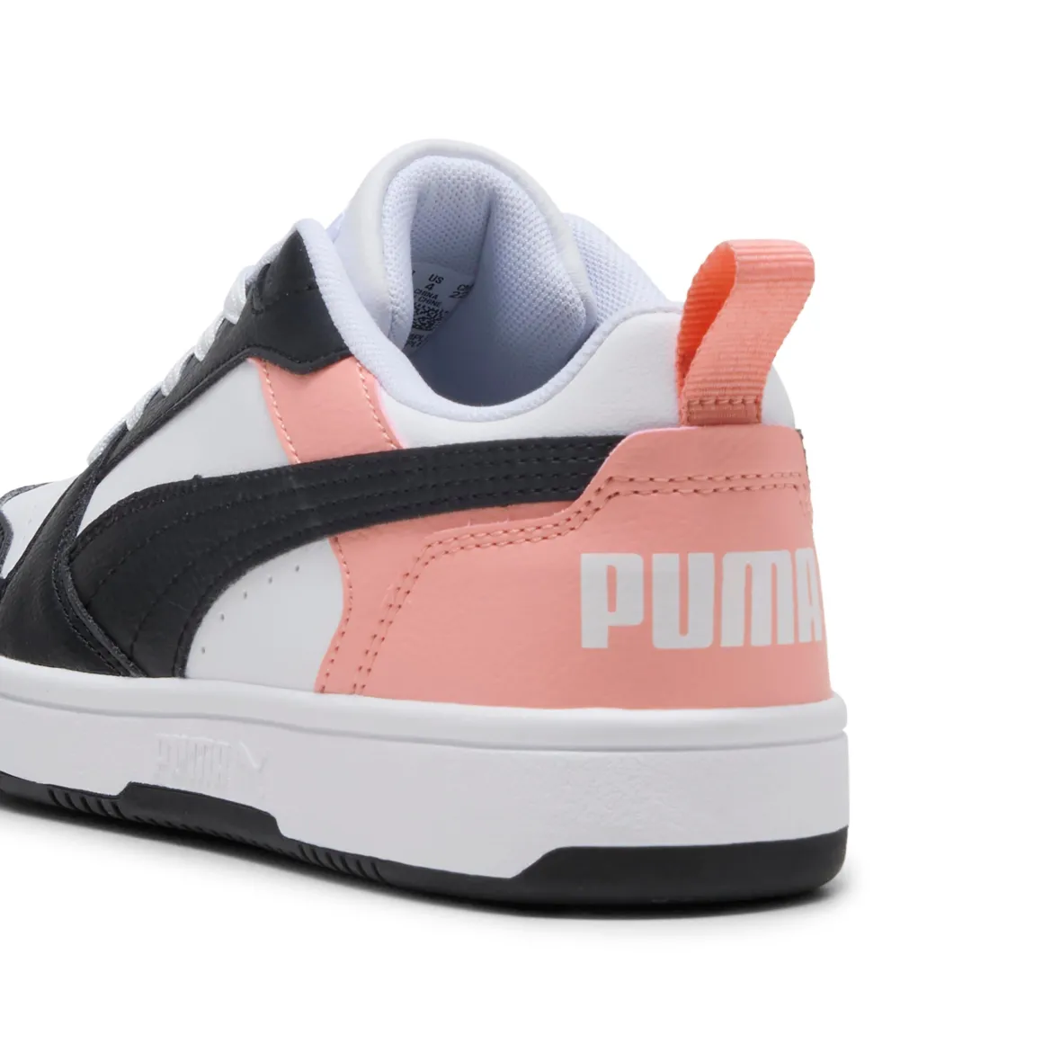 Sneakers bianche da ragazza con dettagli rosa Puma Rebound V6 Low