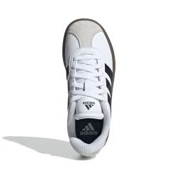 Sneakers bianche da ragazzo con strisce nere adidas VL Court 3.0 K
