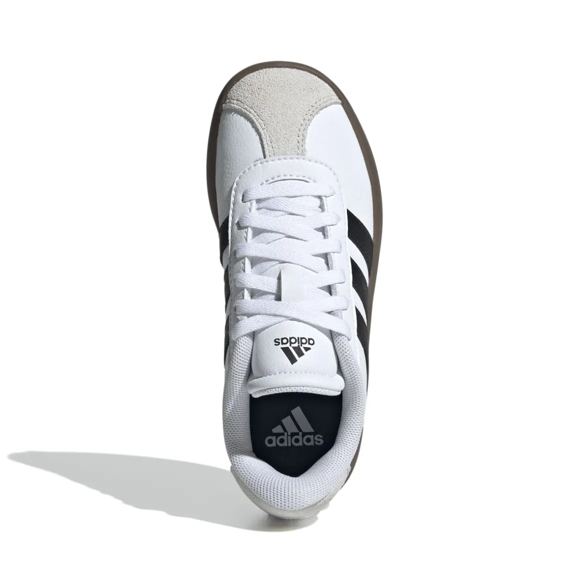 Sneakers bianche da ragazzo con strisce nere adidas VL Court 3.0 K