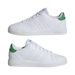Sneakers bianche da ragazza con dettaglio verde adidas Advantage 2.0