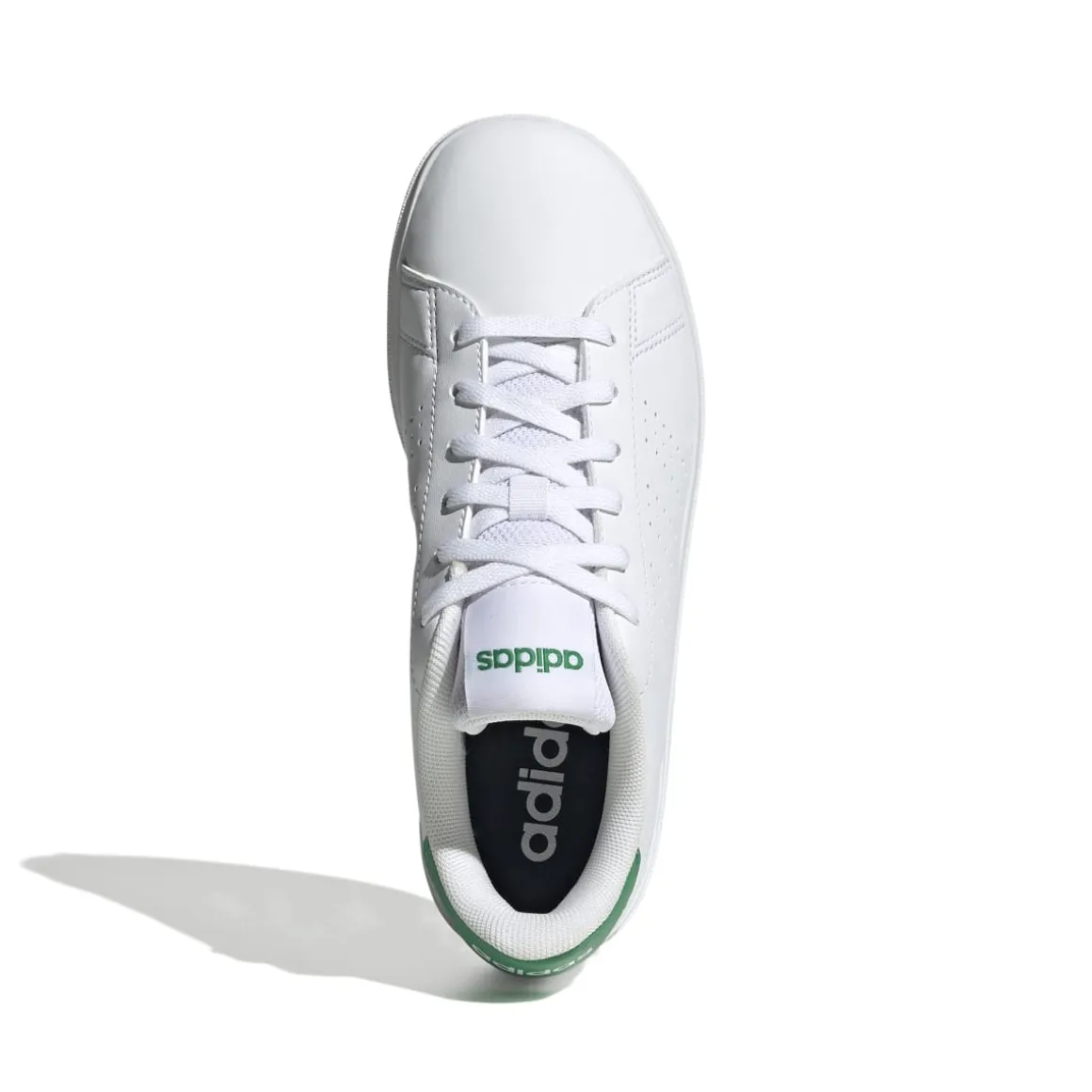 Sneakers bianche da ragazza con dettaglio verde adidas Advantage 2.0