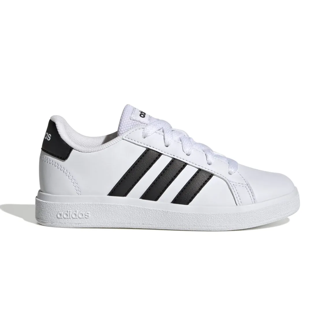 Sneakers bianche da ragazzo con strisce a contrasto adidas Grand Court 2.0 K
