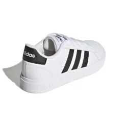 Sneakers bianche da ragazzo con strisce a contrasto adidas Grand Court 2.0 K