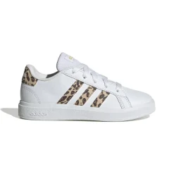 Sneakers bianche da ragazza con strisce animalier adidas Grand Court 2.0 K
