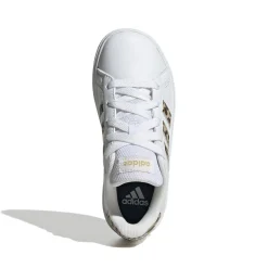 Sneakers bianche da ragazza con strisce animalier adidas Grand Court 2.0 K