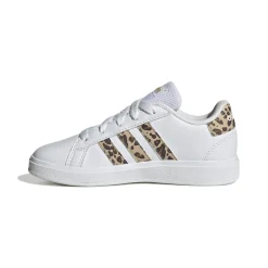 Sneakers bianche da ragazza con strisce animalier adidas Grand Court 2.0 K