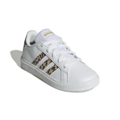 Sneakers bianche da ragazza con strisce animalier adidas Grand Court 2.0 K