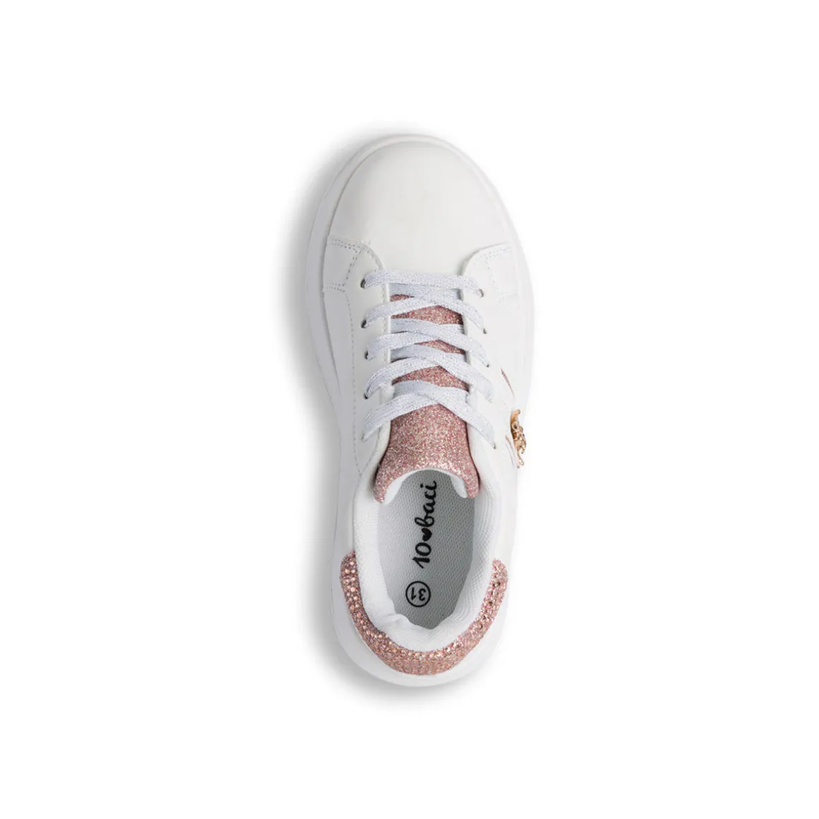 Sneakers bianche da ragazza con dettagli glitter Dieci Baci