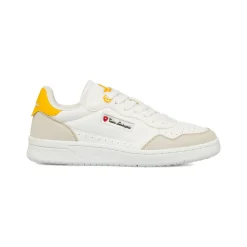 Sneakers bianche da Uomo con dettagli giallo e logo Tonino Lamborghini