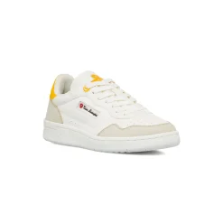 Sneakers bianche da Uomo con dettagli giallo e logo Tonino Lamborghini