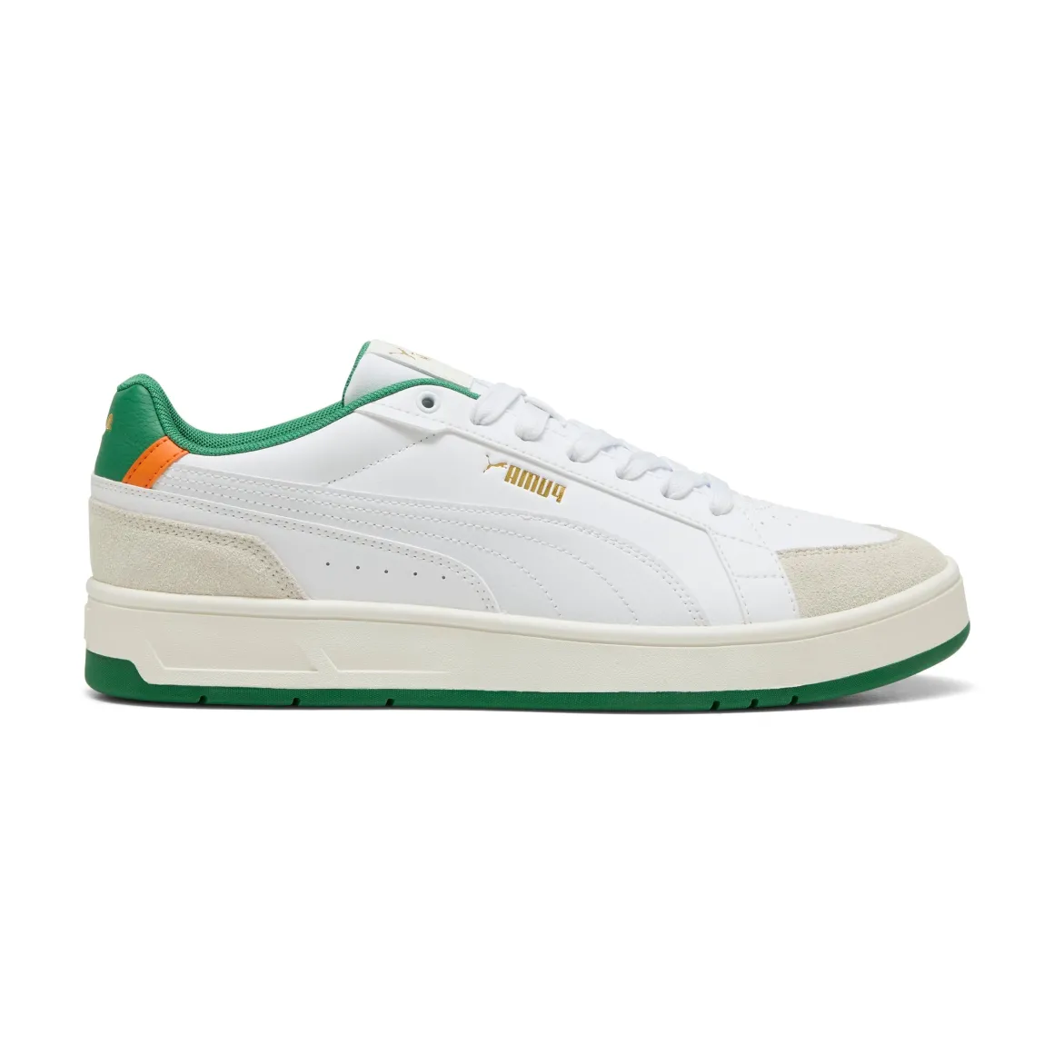 Sneakers bianche da Uomo con dettagli verde e arancio Court Classico Puma