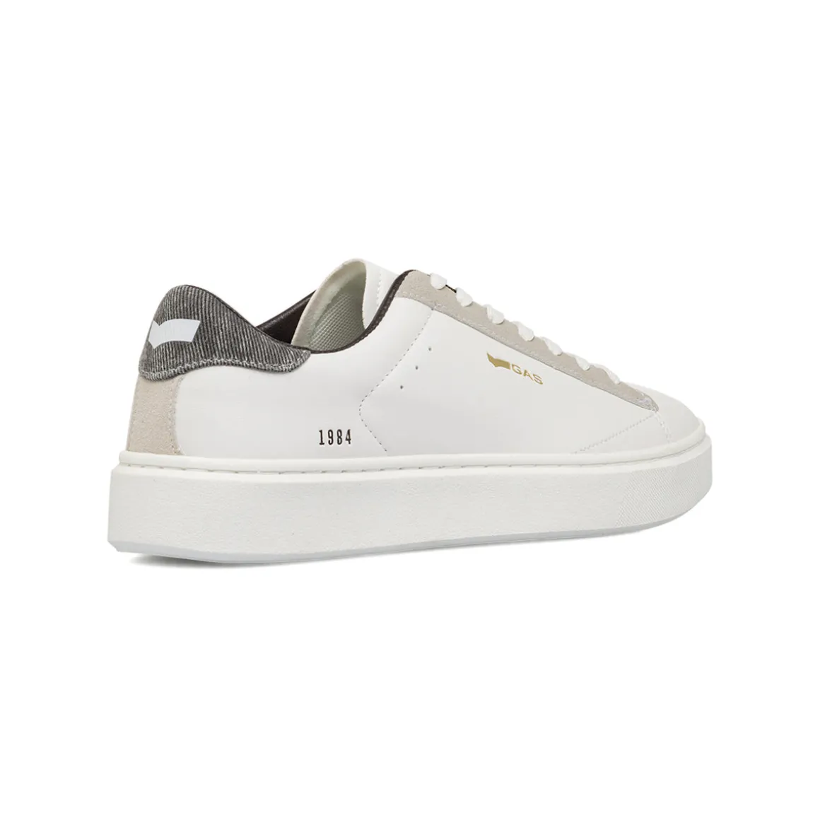 Sneakers bianche da Uomo con inserto in tessuto Gas