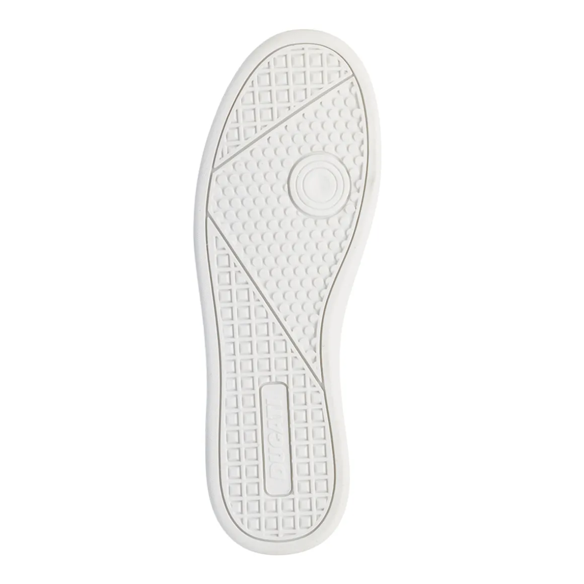 Sneakers bianche da uomo con dettagli blu e logo Ducati Slick