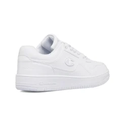 Sneakers bianche da uomo con logo laterale Champion Rebound Low