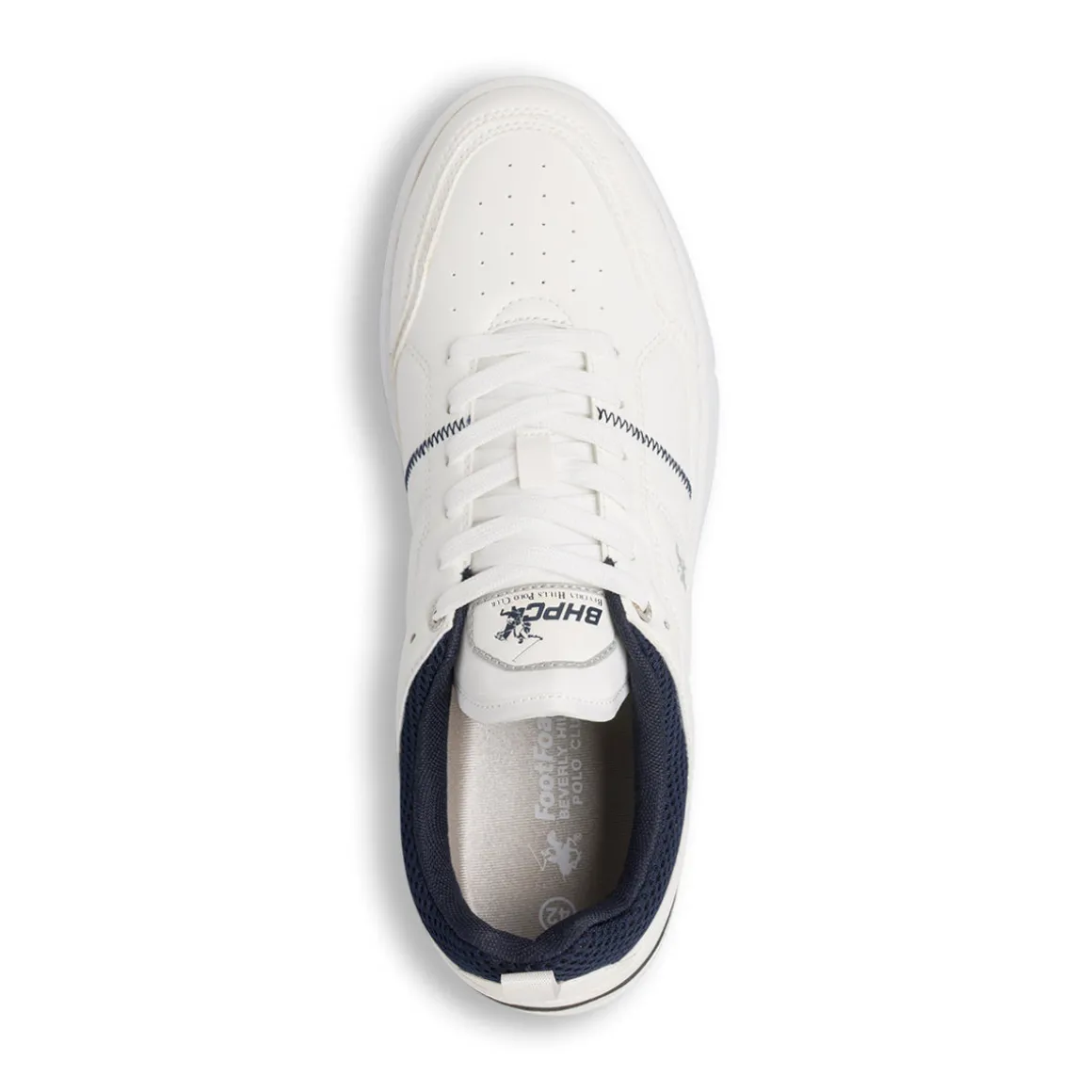 Sneakers bianche da Uomo con inserti blu Beverly Hills Polo Club