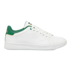 Sneakers bianche da uomo con dettagli verde e logo Ducati Slick