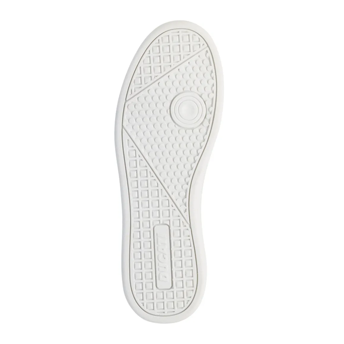 Sneakers bianche da uomo con dettagli verde e logo Ducati Slick