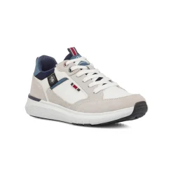 Sneakers bianche e beige da Uomo con inserti effetto scamosciato Lumberjack